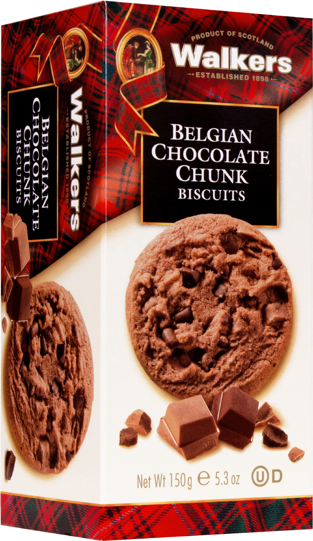 WALKER'S Belgian Chocolate Chunk Biscuits 150g