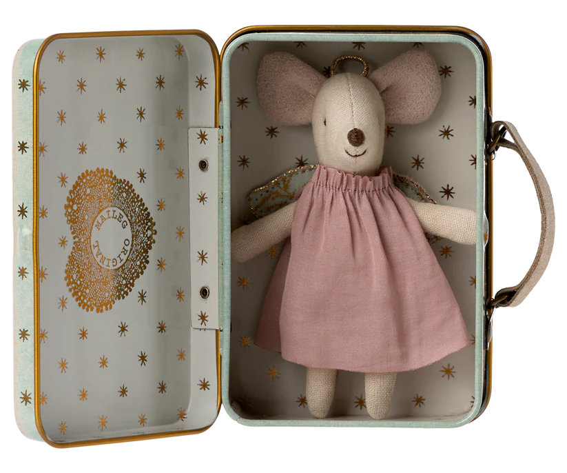 Maileg Angel Mouse in suitcase, Little sister