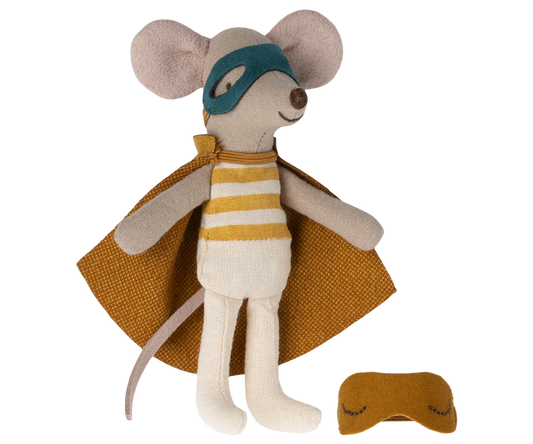 Maileg Super hero mouse, Little brother in matchbox