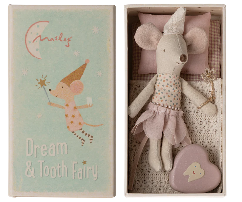 Maileg Tooth fairy mouse, Little Sister In Matchbox