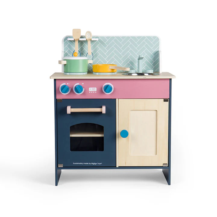 Bigjigs Simply Scandi Wooden Play Kitchen For Kids