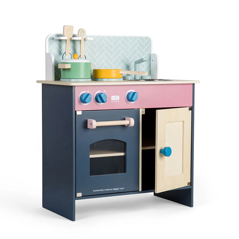 Bigjigs Simply Scandi Wooden Play Kitchen For Kids