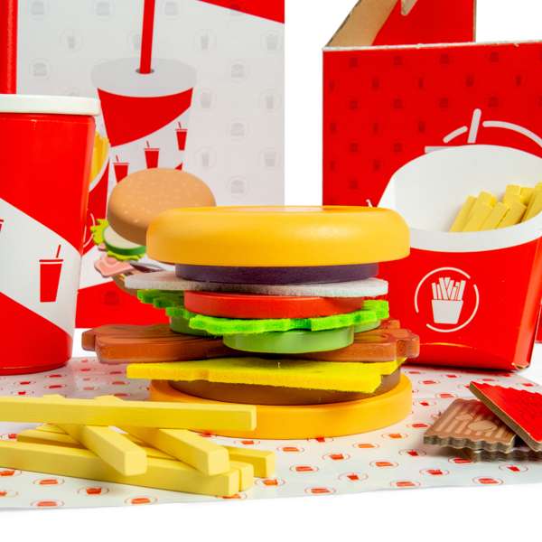 Bigjigs Wooden Burger and Fries Set