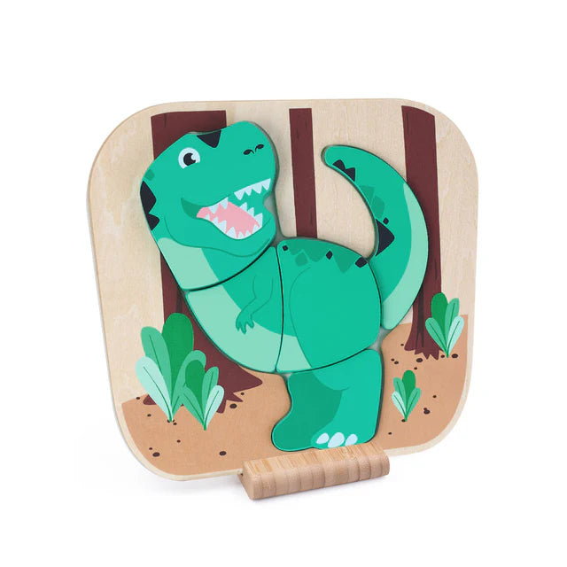 Wooden Dino Raised Puzzle - T-Rex