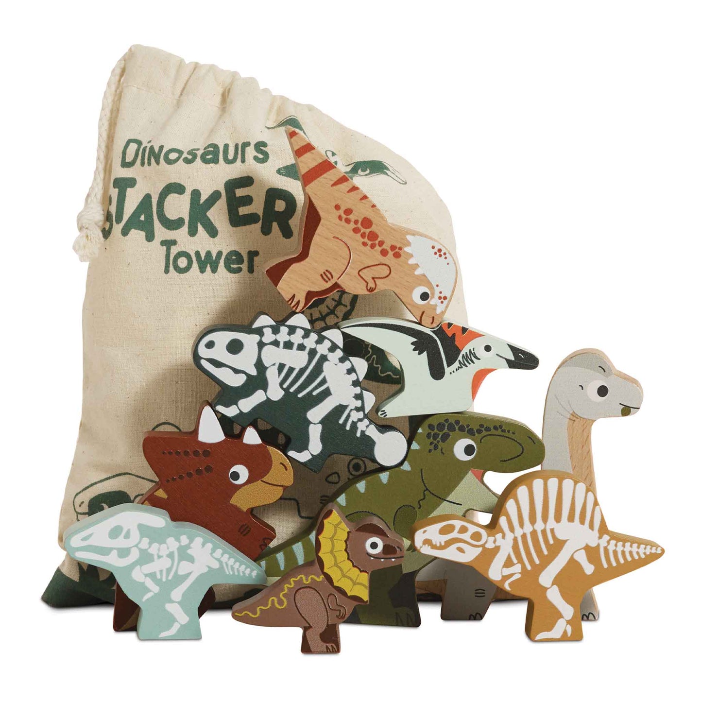 Le Toy Van Jurassic Stacking Dinosaurs & Bag