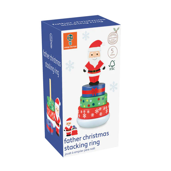 Father Christmas Wooden Stacking Ring by Orange Tree Toys