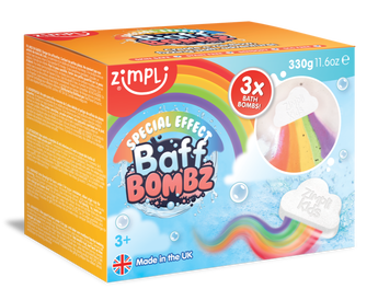 Zimpli Large Rainbow Special Effect Baff Bombz Pk 3