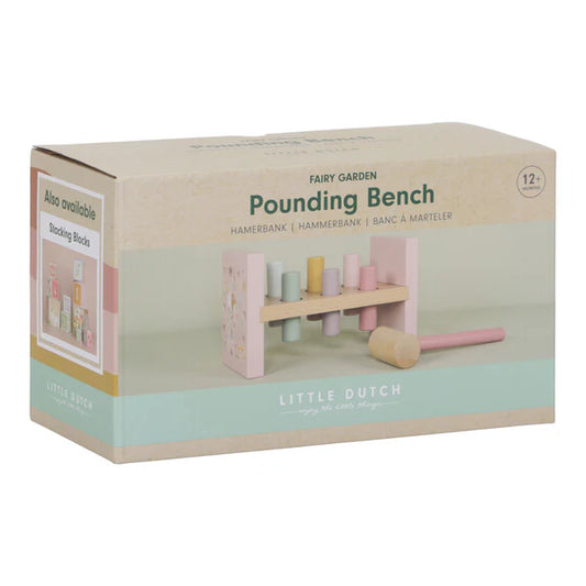 Little Dutch Pounding Bench Pink Fairy Garden