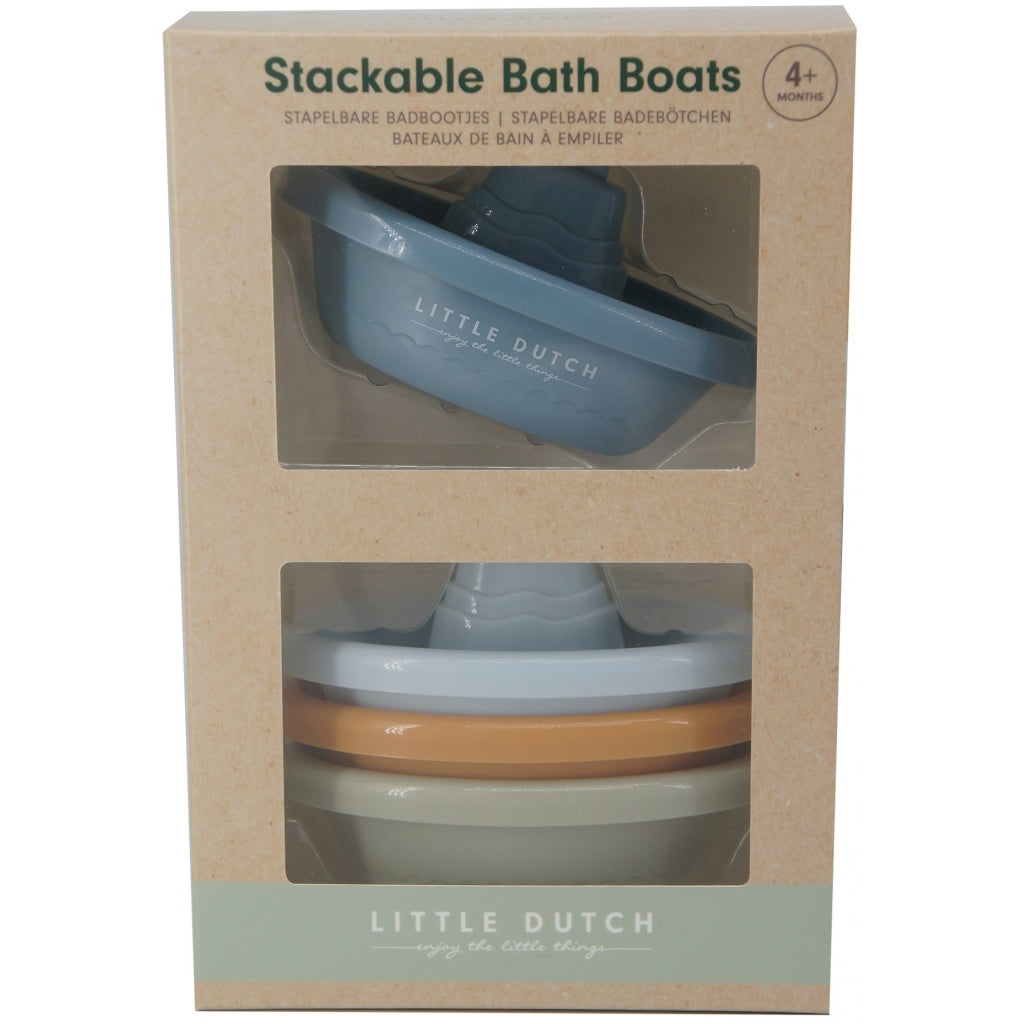 Little Dutch Stackable Bath Boats Blue