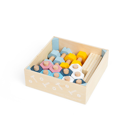 Bigjigs Wooden Crate Nuts and Bolts